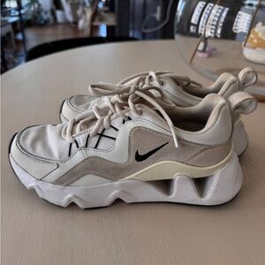 Nike Chunky Lace-Up Sneakers in Cream, Beige and Black